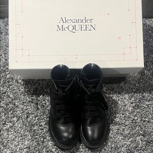 Kids Size 12 Alexander McQueen Black Leather Boots